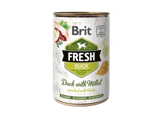 Brit Fresh Dog konz Duck with Millet 400g
