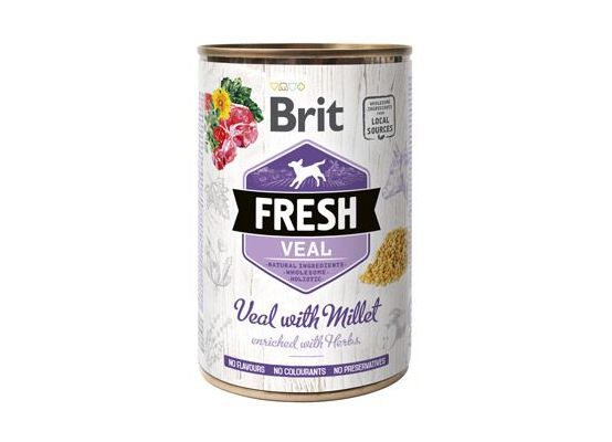 Brit Fresh Dog konz Veal with Millet 400g