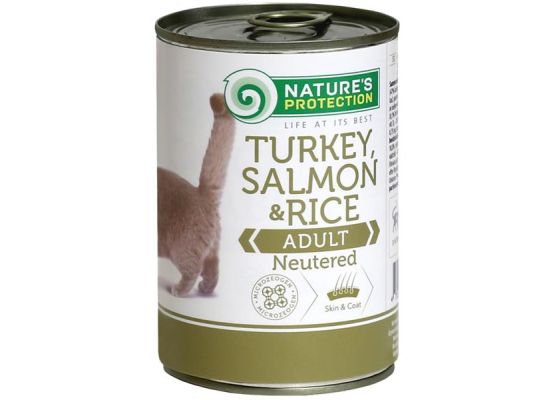 Nature's Protection Cat konz.Neutered krůta/losos 400 g