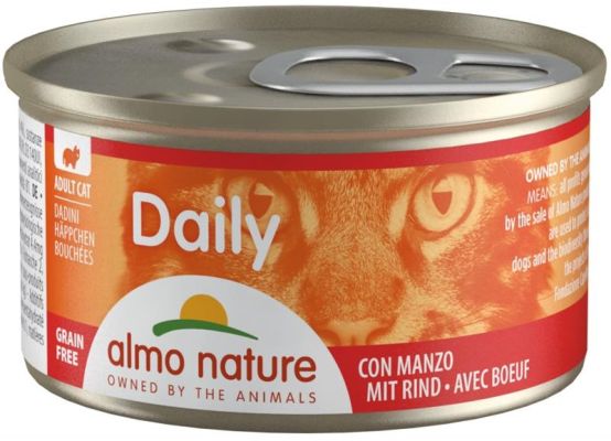 Almo Nature Daily Menu cat konz. kousky - hovězí 85g
