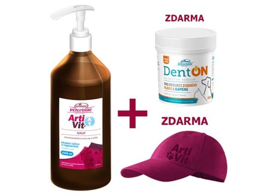 Artivit sir. 1000 ml + DentOn 100g a kšiltovka vínová zdarma