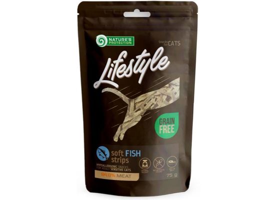 Nature's Protection Cat Snack Lifestyle mini soft rybí plátky 75 g