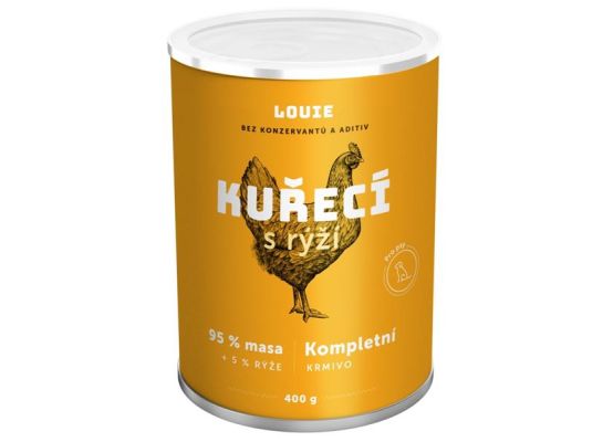Louie konz. pro psy kuřecí s rýží 400g 