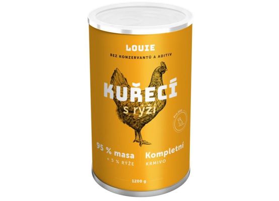 Louie konz. pro psy kuřecí s rýží 1200g 