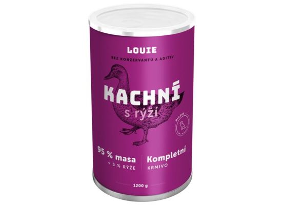 Louie konz. pro psy kachní s rýží 1200 g 