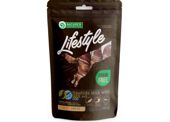 Nature's Protection Dog snack Lifestyle kachní, tresčí tyčinky 75 g
