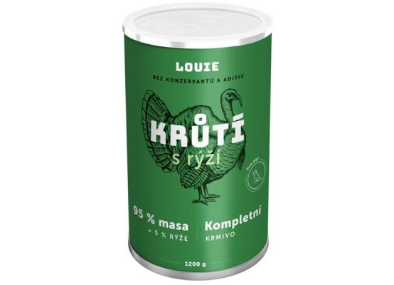 Louie konz. pro psy krůtí s rýží 1200g 