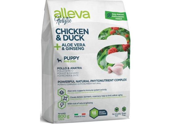 ALLEVA HOLISTIC Dog Dry Puppy/Junior Chicken Mini 800g
