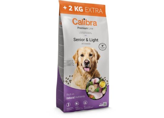 Calibra Dog Premium Line Senior & Light 12 kg + 2 kg