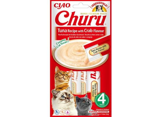Inaba Churu cat snack tuňák s krabí příchutí 4x 14g