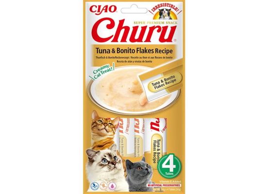 Inaba Churu cat snack tuňák & Bonito vločky 4x 14g