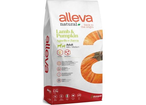 ALLEVA NATURAL Dog Dry Adult Lamb&Pumpkin Mini/Medium 5kg