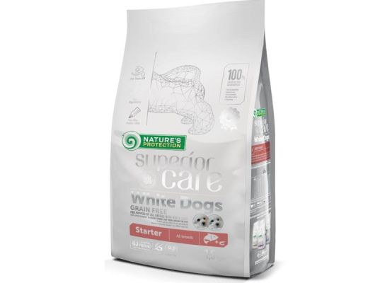Nature's Protection Superior Care Dog Dry White Dogs Starter Grain Free Salmon 1,5 kg 