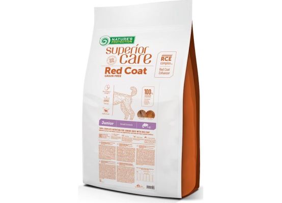 Nature's Protection Superior Care Dog Dry Red Coat Junior Mini Breed Grain Free Salmon 10 kg