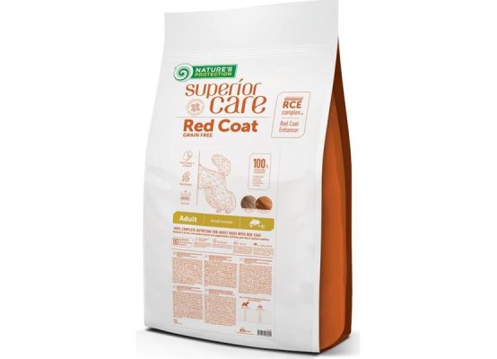 Nature's Protection Superior Care Dog Dry Red Coat Adult Mini Breed Grain Free Salmon 10 kg