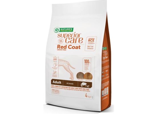 Nature's Protection Superior Care Dog Dry Red Coat Adult Grain Free Salmon 4 kg