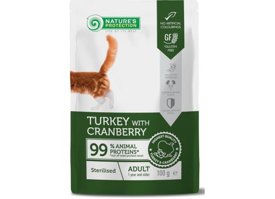 Nature's Protection Cat kaps. Sterilised Turkey and Cranberry 100g