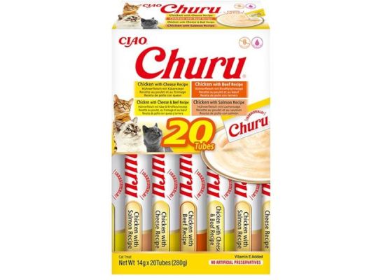 Inaba Churu cat snack kuře & hovězí multip 20x 14g