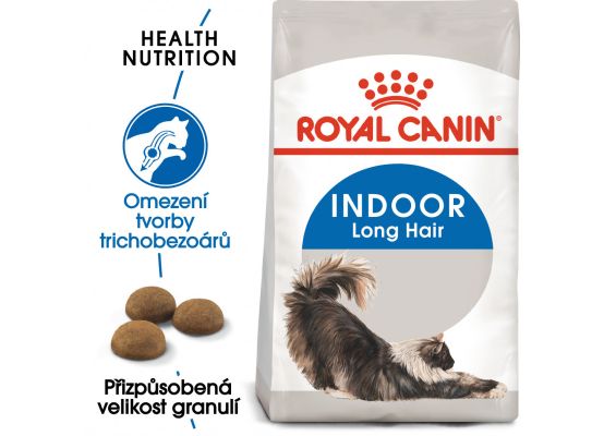 Royal Canin Indoor Longhair granule pro kočky žijící uvnitř a zdravou srst 2 Kg