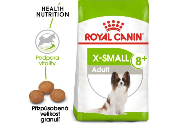 Royal Canin X-Small Adult 8+ granule pro stárnoucí trpasličí psy 500 g