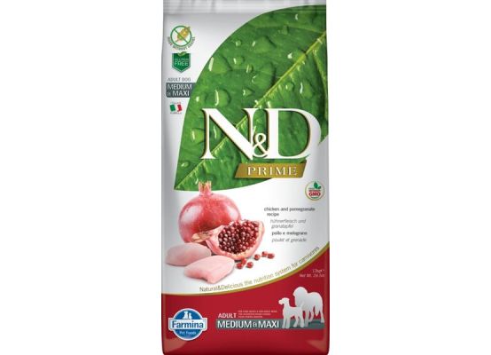 N&D PRIME DOG Puppy M/L Chicken & Pomegranate 12kg