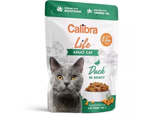 Calibra Cat Life kapsa Adult Duck in gravy 85g