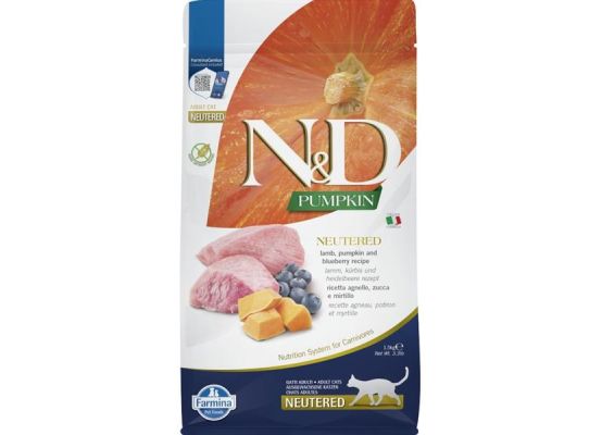 N&D Pumpkin CAT Neutered Lamb & Blueberry 1,5kg
