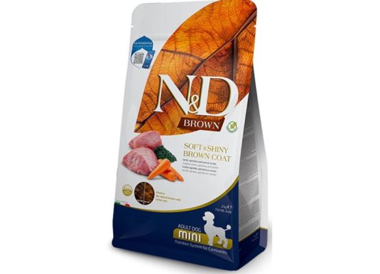 N&D BROWN DOG Adult Mini Lamb & Spirulina & Carrot 2 kg