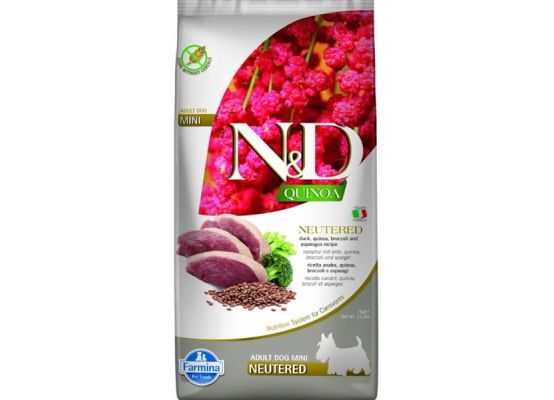 N&D Quinoa DOG Neutered Duck & Broccoli & Asp. Mini 7kg