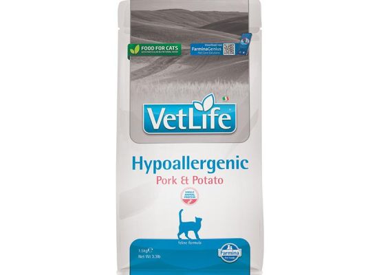 Vet Life Natural CAT Hypo Pork & Potato 1,5 kg