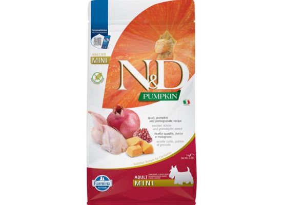 N&D Pumpkin DOG Adult Mini Quail & Pomegranate 2kg