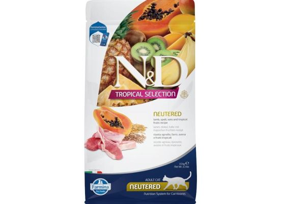 N&D TROPICAL SELECTION CAT Lamb Neutered 1,5kg