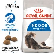 Royal Canin Indoor Longhair granule pro kočky žijící uvnitř a zdravou srst 2 Kg