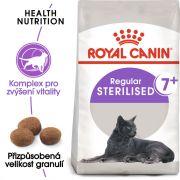 Royal Canin Sterilised 7+ granule pro stárnoucí kastrované kočky 3.5 Kg