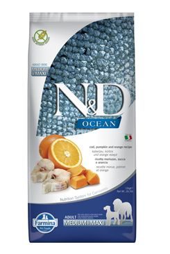 N&D OCEAN DOG Adult M/L Codfish & Pumpkin & Orange 12kg