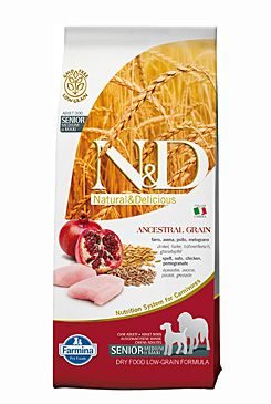 N&D LG DOG Senior M/L Chicken & Pomegranate 12kg