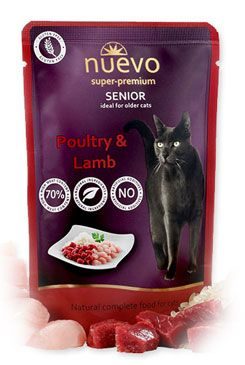 Nuevo kočka kapsa senior drůbeží a jehněčí s rýží 85g