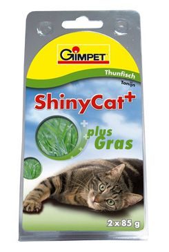 Gimpet kočka konz. ShinyCat tuňák+koč. tráva 2x70g