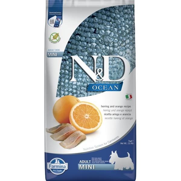 N&D OCEAN DOG Adult Mini Herring & Orange 7kg