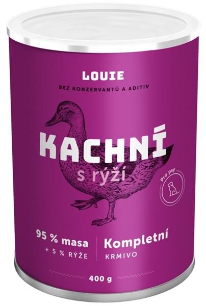 Louie konz. pro psy kachní s rýží 400 g 
