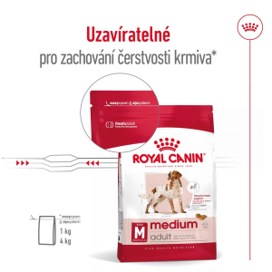 Royal Canin Medium Adult granule pro dospělé psy středních plemen starší 12 měsíců - 4 kg