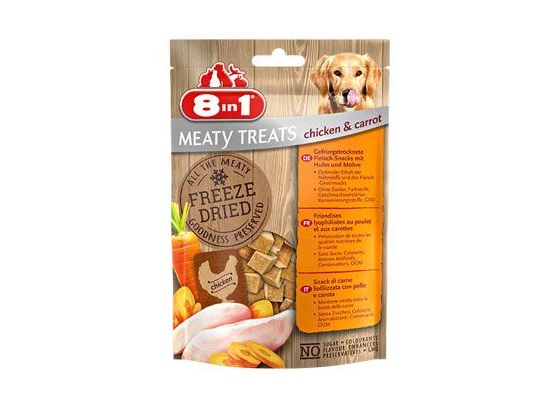 Pochoutka 8in1 Meaty Treats FD Chicken/Carrots 50g