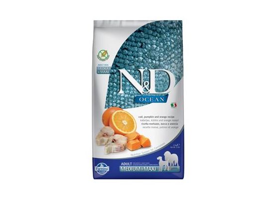 N&D OCEAN DOG Adult M/L Codfish & Pumpkin & Orange 2,5kg