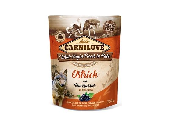 Carnilove Dog Pouch Paté Ostrich & Blackberries 300g