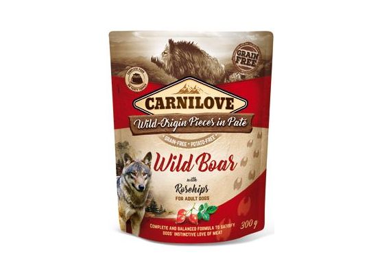 Carnilove Dog Pouch Paté Wild Boar & Rosehips 300g