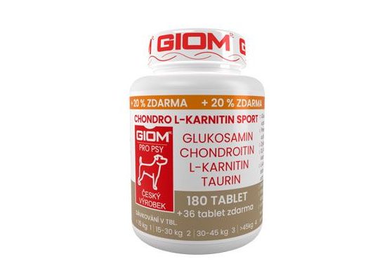 Giom pes Chondro L-karnitin SPORT 180 tbl+20% zdarma