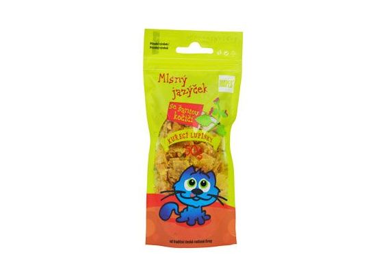 Pochoutka kuřecí lupínky se šantou kočičí MAPES 50g