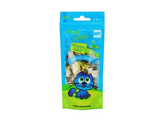 Pochoutka lososové lupínky se šantou kočičí MAPES 30g