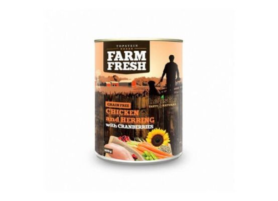 Farm Fresh Dog Chicken&Herring+Cranberries konz 400g