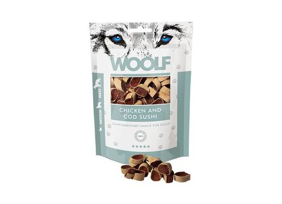 WOOLF pochoutka chicken and cod sushi 100g